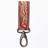 ADKR210  Hand Tooled Carved Genuine Leather Keyring