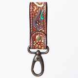 ADKR210  Hand Tooled Carved Genuine Leather Keyring