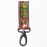 ADKR210  Hand Tooled Carved Genuine Leather Keyring