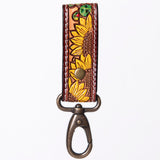 ADKR210  Hand Tooled Carved Genuine Leather Keyring