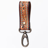 ADKR210  Hand Tooled Carved Genuine Leather Keyring