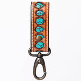 ADKR210  Hand Tooled Carved Genuine Leather Keyring