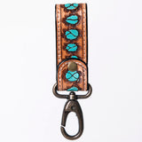 ADKR210  Hand Tooled Carved Genuine Leather Keyring