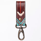 ADKR210  Hand Tooled Carved Genuine Leather Keyring