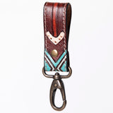 ADKR210  Hand Tooled Carved Genuine Leather Keyring