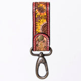 ADKR210  Hand Tooled Carved Genuine Leather Keyring