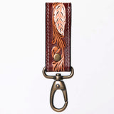 ADKR210  Hand Tooled Carved Genuine Leather Keyring