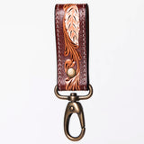 ADKR210  Hand Tooled Carved Genuine Leather Keyring