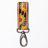 ADKR210  Hand Tooled Carved Genuine Leather Keyring