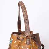 LC-ADBG985B Bucket Hair-On Genuine Western Leather Women Bag