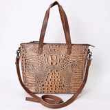 ADBG957 Tote Crocodile Embossed Genuine Western Leather Bag