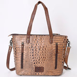 ADBG957 Tote Crocodile Embossed Genuine Western Leather Bag