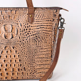 ADBG957 Tote Crocodile Embossed Genuine Western Leather Bag