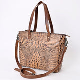 ADBG957 Tote Crocodile Embossed Genuine Western Leather Bag