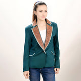 ADBZ704 Genuine leather Women Blazer dress jacket