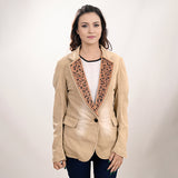 LC-ADBZ705-S Genuine leather Women Blazer dress jacket