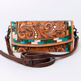 ADBG889 Wallet Hand Tooled Genuine Western Leather Women Bag