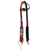 BER388-Western Leather One Ear Headstall