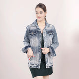 LC-ADJKT010-M Genuine leather Women Denim jacket dress