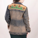 LC-ADJKT012-XXL Genuine leather Women Denim jacket dress