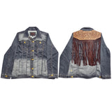 LC-ADJKT601-M Genuine leather hand Women Denim jacket dress