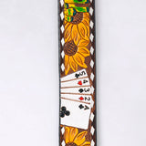 ADBLF205 Beautifully Hand Tooled Hand Painted Genuine American Leather Belt Men and Women Bling