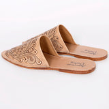 ADFT140 Hand Tooled Genuine Western Leather Mule Flip Flop Sliper Loafer