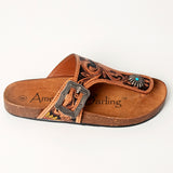 ADFTE105 Carved genuine leather sandal footwear flip flop