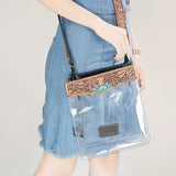 ADBG1142 Clear Bag Genuine Western Leather Women Bag