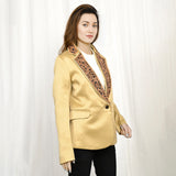 ADBZ022 Genuine leather hand Women Blazer dress jacket