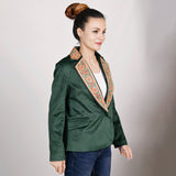 ADBZ024 Genuine leather hand Women Blazer dress jacket