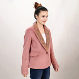 ADBZ025 Genuine leather hand Women Blazer dress jacket