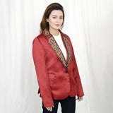 ADBZ028 Genuine leather hand Women Blazer dress jacket