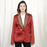 ADBZ028 Genuine leather hand Women Blazer dress jacket