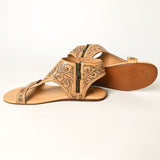 ADFT141A carved genuine leather sandal footwear flip flop