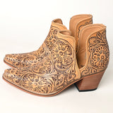 ADFT165 Hand Tooled Genuine Western Leather Ankle Boot