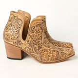 ADFT165 Hand Tooled Genuine Western Leather Ankle Boot