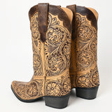 ADFT166 Hand Tooled Genuine Western Leather Long Boot