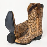 ADFT166 Hand Tooled Genuine Western Leather Long Boot