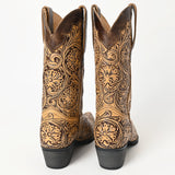 ADFT166 Hand Tooled Genuine Western Leather Long Boot