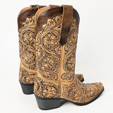 ADFT166 Hand Tooled Genuine Western Leather Long Boot