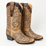 ADFT166 Hand Tooled Genuine Western Leather Long Boot