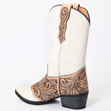 ADFT166B Hand Tooled Hair On Genuine Western Leather Long Boot