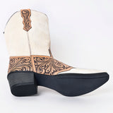 ADFT166B Hand Tooled Hair On Genuine Western Leather Long Boot