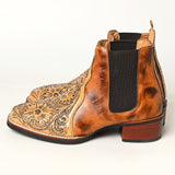 ADFT169 Hand Tooled Genuine Western Leather Riding Ankle Boot