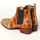 ADFT169 Hand Tooled Genuine Western Leather Riding Ankle Boot