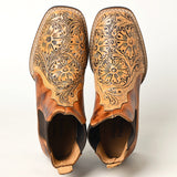 ADFT169 Hand Tooled Genuine Western Leather Riding Ankle Boot