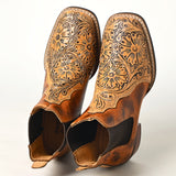 ADFT169 Hand Tooled Genuine Western Leather Riding Ankle Boot