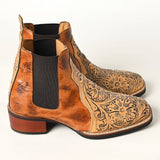 ADFT169 Hand Tooled Genuine Western Leather Riding Ankle Boot