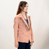 ADBZ037 Genuine leather hand Women Blazer dress jacket